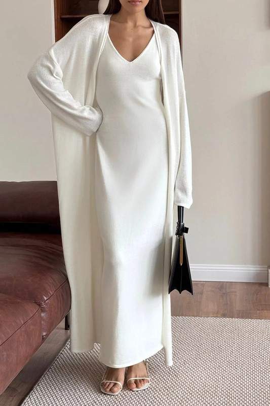 MINIMALIST MAXI DRESS WITH LONG CARDIGAN