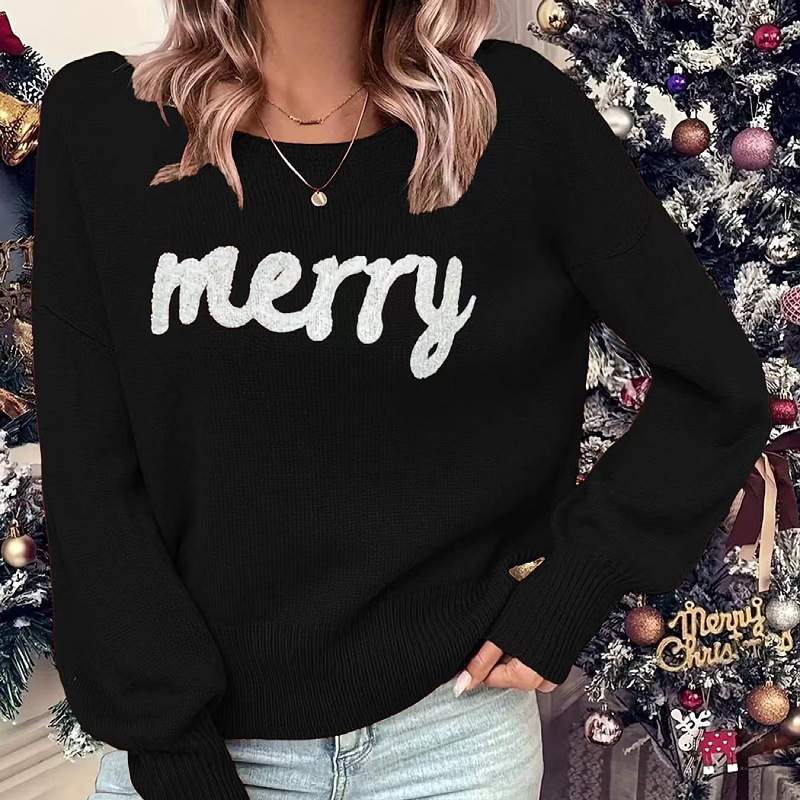 SWEATER WOMEN S CHRISTMAS ROUND NECK LONG SLEEVE PULLOVER SWEATER WOMEN