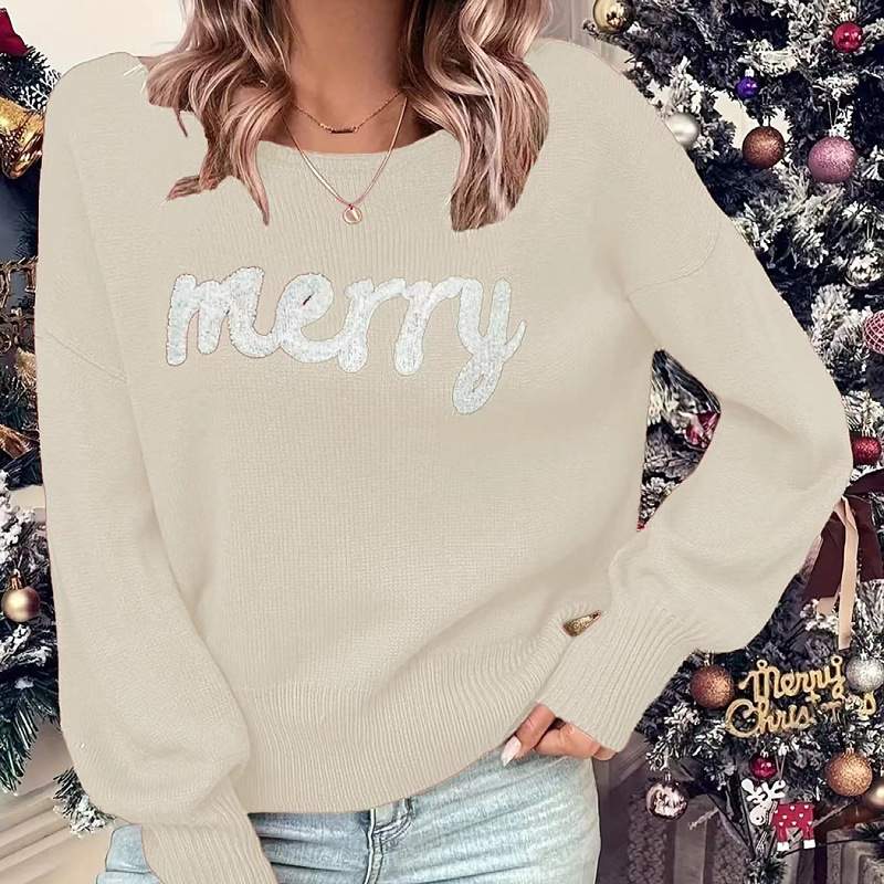 SWEATER WOMEN S CHRISTMAS ROUND NECK LONG SLEEVE PULLOVER SWEATER WOMEN