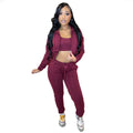 FLEECE SWEATER FASHION THREE PIECE SUIT  SETS