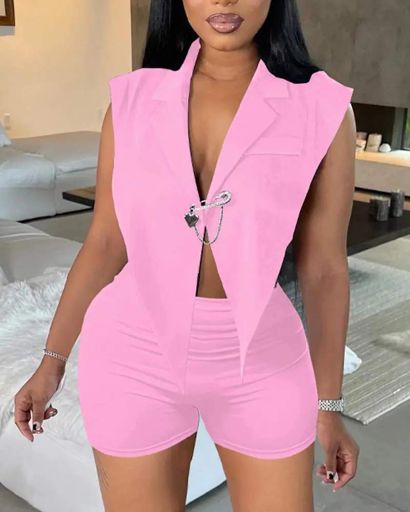 OPEN BACK ASYMMETRICAL TOP SHORTS SET