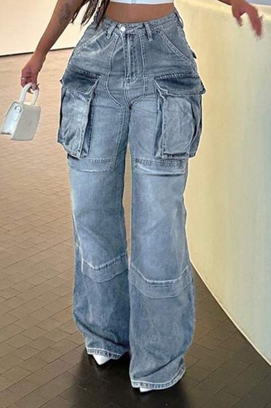 DENIM CARGO PANTS