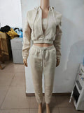 FLEECE SWEATER FASHION THREE PIECE SUIT  SETS