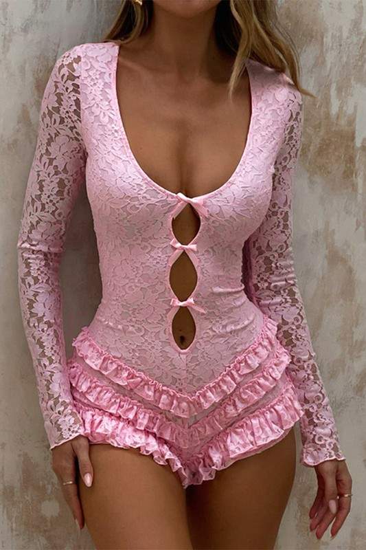 LACE SHEER ROMPER