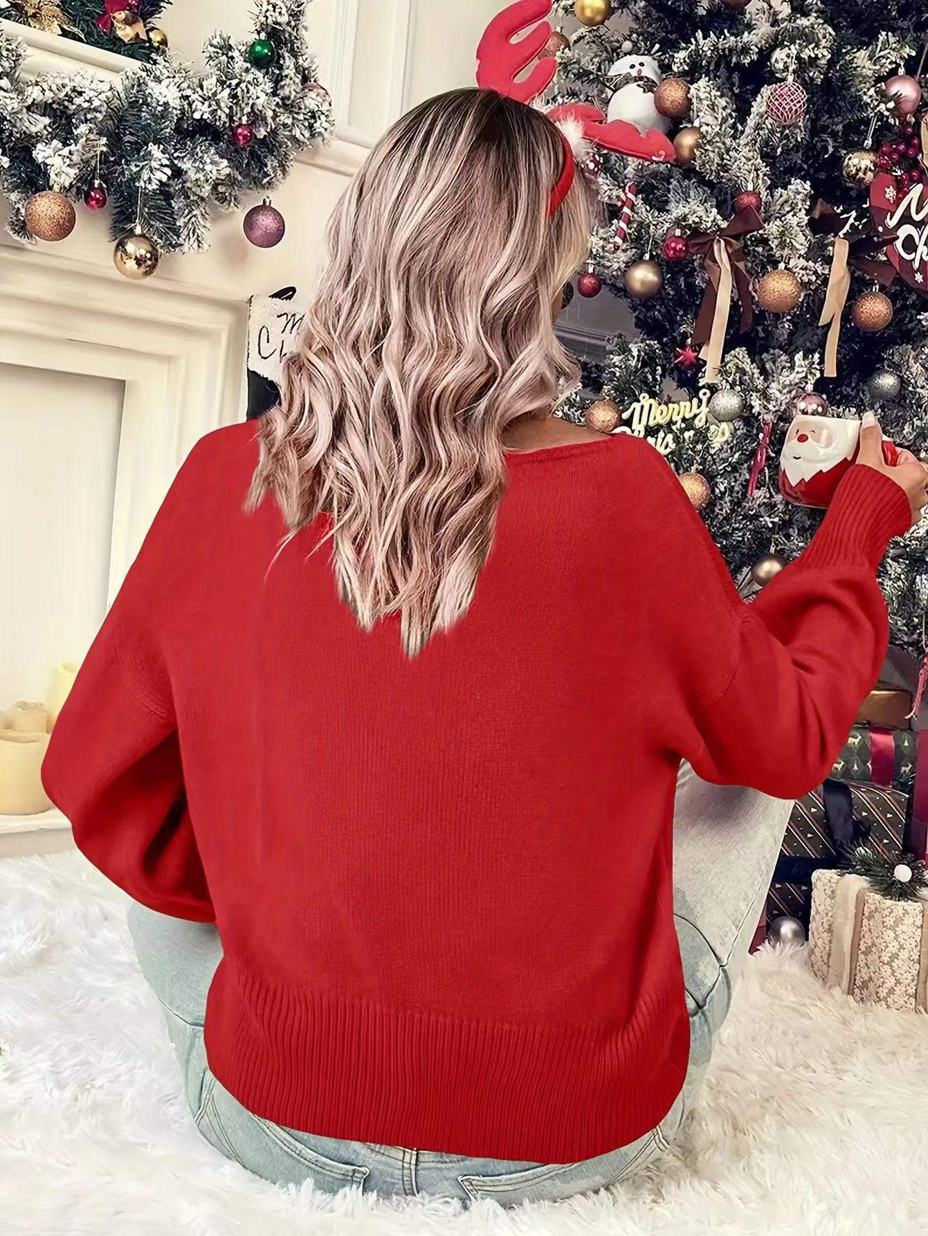 SWEATER WOMEN S CHRISTMAS ROUND NECK LONG SLEEVE PULLOVER SWEATER WOMEN