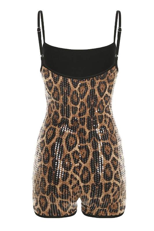 LEOPARD SEQUINS ROMPER