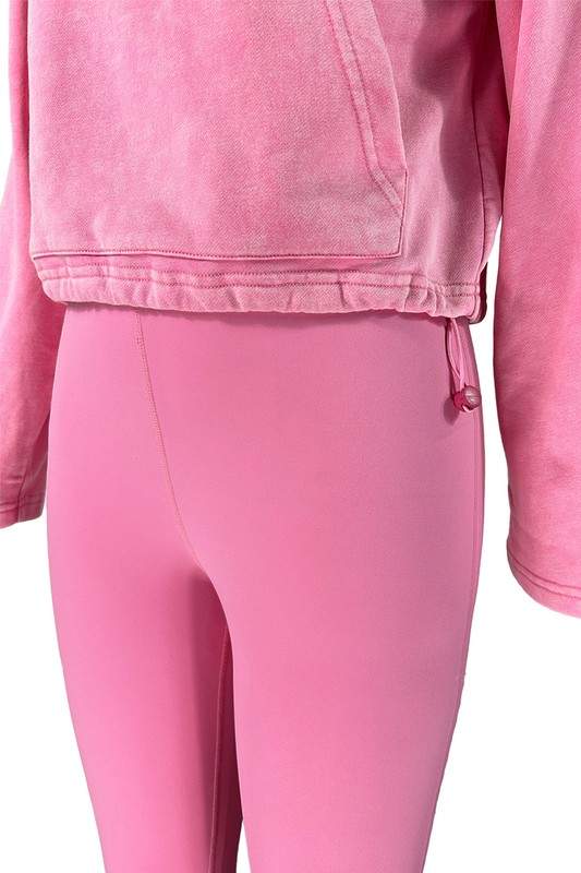 DISTRESSED WORKOUT TIGHTS TRACKSUIT SET