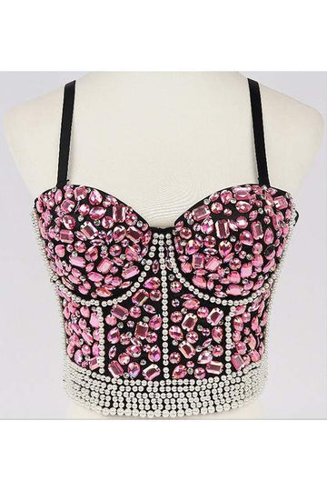 JEWELS STUDED BUSTIER TOP