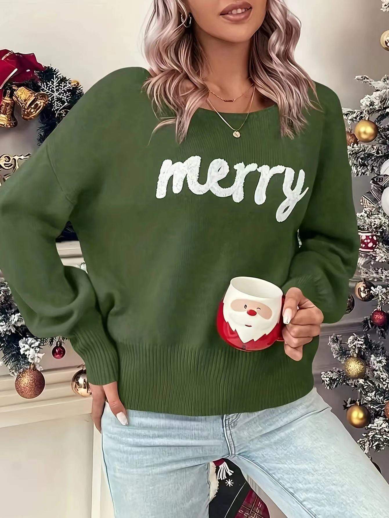 SWEATER WOMEN S CHRISTMAS ROUND NECK LONG SLEEVE PULLOVER SWEATER WOMEN