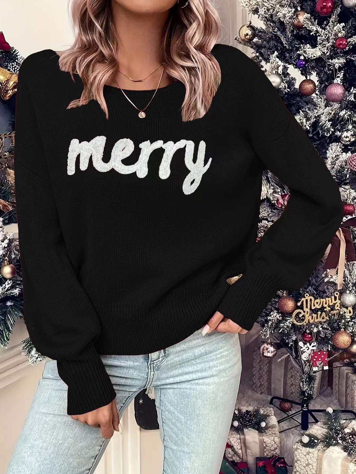 SWEATER WOMEN S CHRISTMAS ROUND NECK LONG SLEEVE PULLOVER SWEATER WOMEN