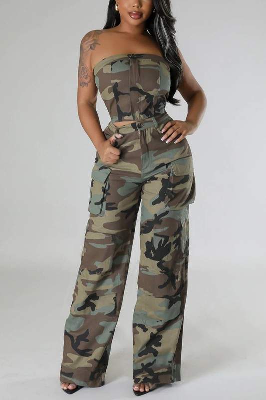 CAMO TUBE AND PANTS SET