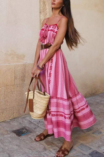 RIB KNIT PATCHWORK MAXI DRESS