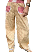 GINGHAM PATCH POCKET PANTS