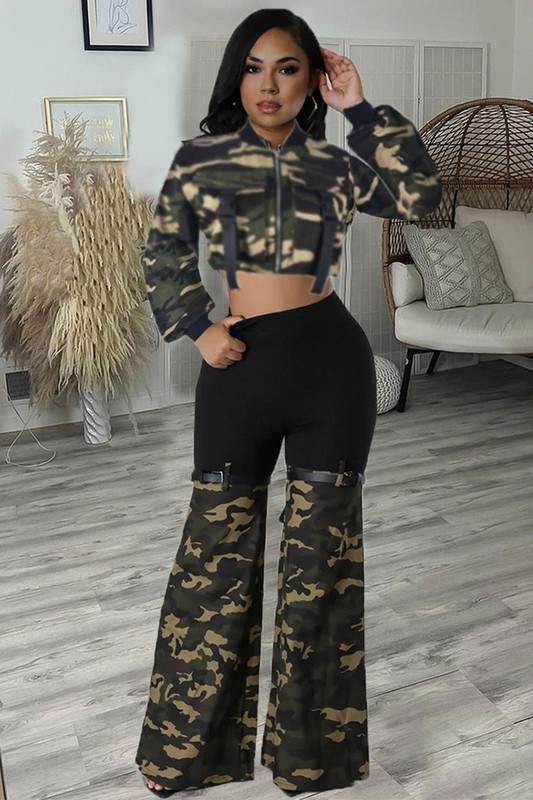 CAMO JACKET AND PANTS SET