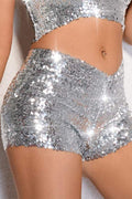 SEQUIN HIGH WAIST SHORTS