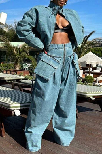 PREMIUM DENIM JACKET PANTS SET