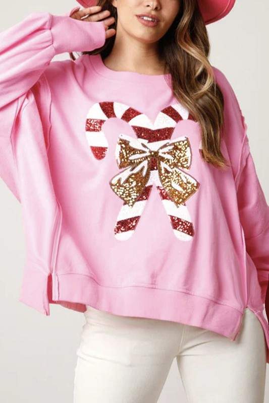 SEQUINS CHRISTMAS HOLIDAY SWEATSHIRT