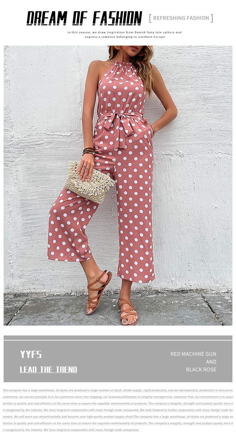 Polka Dot Wide Leg Jumpsuit