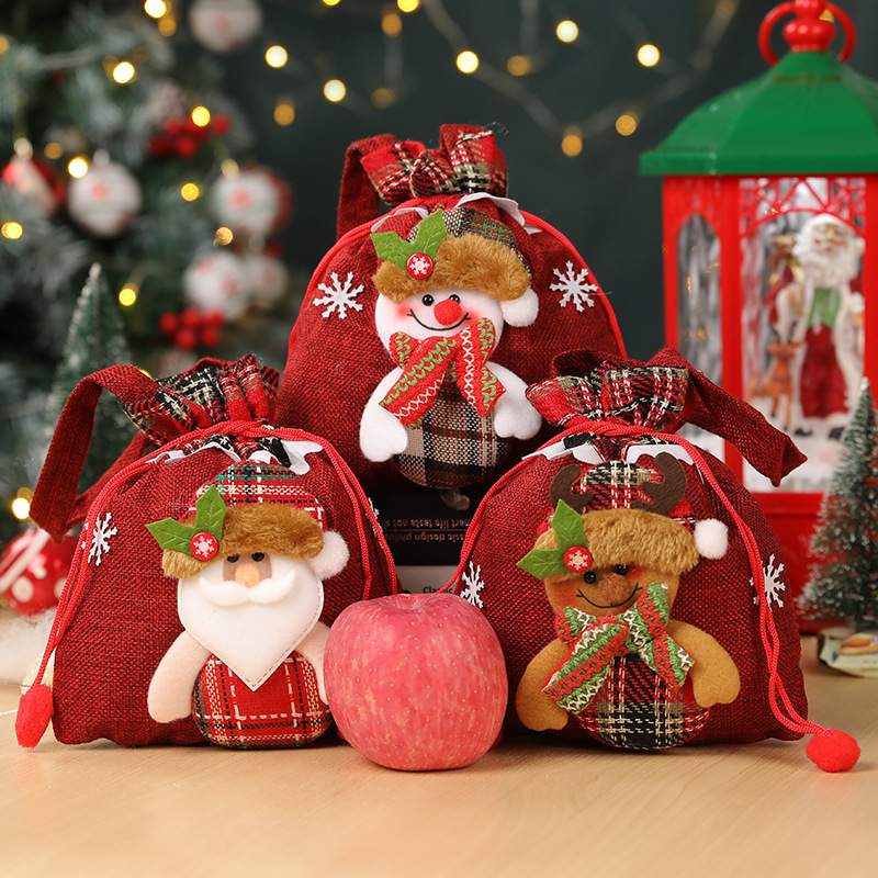 CHRISTMAS GIFT ITEMS SANTA ELK CANDY BAG GIFT BAG CHRISTMAS EVE APPLE BAG CHRISTMAS DECORATION