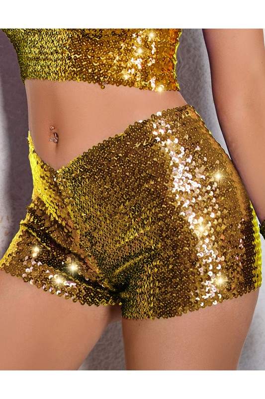 SEQUIN HIGH WAIST SHORTS