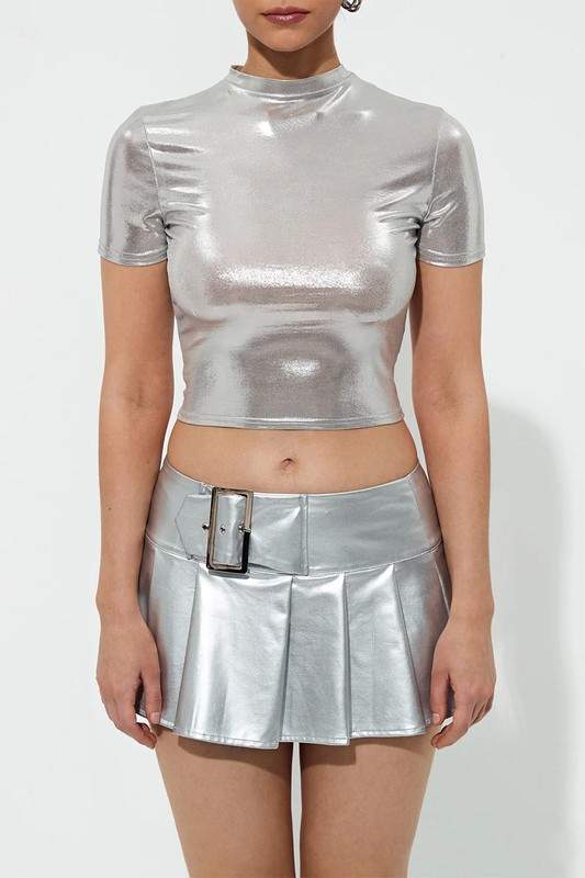 METALLIC FITTED TEE