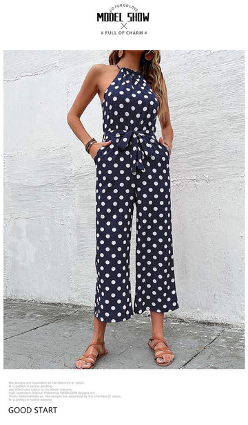 Polka Dot Wide Leg Jumpsuit