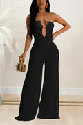 STRAPLESS WIDE LEG JUMPSUITS