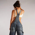  STRAP SIM WIDE LEG JEANS STYLE SPICE GIRL DISTRESSED STRAIGHT PANTS