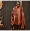 SEMI TURTLE NECK WOMEN S LOOSE LEISURE PULLOVER KNITTED