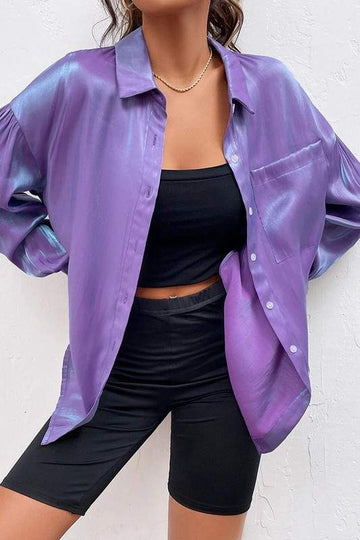 SILKY PURPLE BLOUSE SHIRT