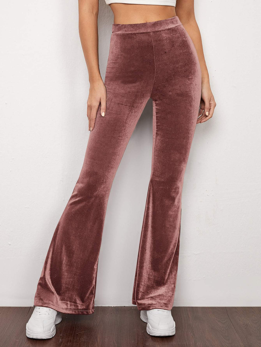 FLARE LEG VELVET PANTS