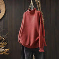 SEMI TURTLE NECK WOMEN S LOOSE LEISURE PULLOVER KNITTED