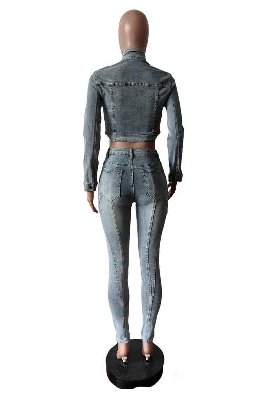 DENIM JACKET AND PANTS SET