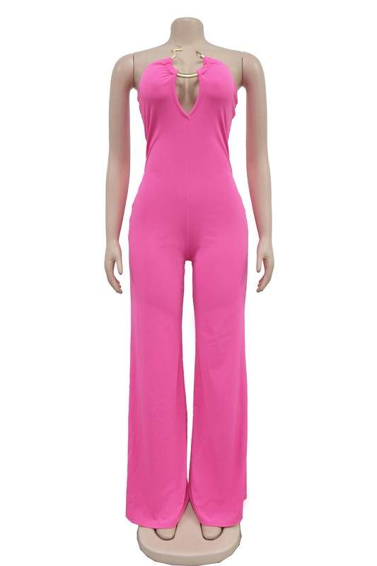 STRAPLESS WIDE LEG JUMPSUITS