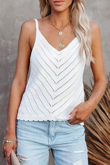 Top Casual Chevron Knit Sweater Vest