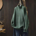 SEMI TURTLE NECK WOMEN S LOOSE LEISURE PULLOVER KNITTED