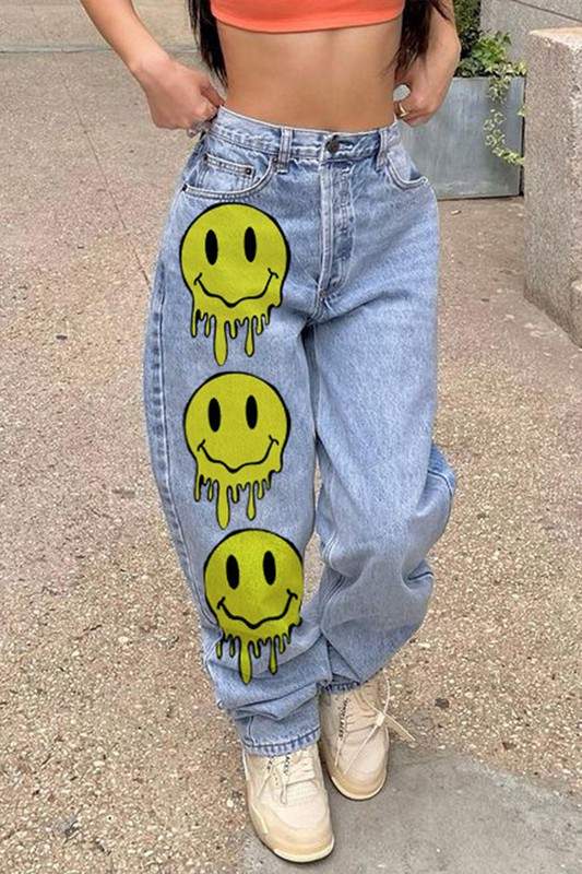 SMILE FACE DENIM JEANS