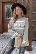 WOMEN S CREWNECK LETTER KNITWEAR PULLOVER WOMEN S SWEATER