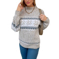 CHRISTMAS KNITWEAR  HALF TURTLENECK CHENILLE SNOWFLAKE SWEATER