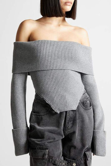 OFF SHOULDER ELEGANT SWEATER