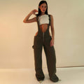  STRAP SIM WIDE LEG JEANS STYLE SPICE GIRL DISTRESSED STRAIGHT PANTS