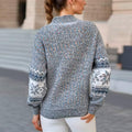 CHRISTMAS KNITWEAR  HALF TURTLENECK CHENILLE SNOWFLAKE SWEATER