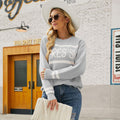 WOMEN S CREWNECK LETTER KNITWEAR PULLOVER WOMEN S SWEATER