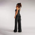  STRAP SIM WIDE LEG JEANS STYLE SPICE GIRL DISTRESSED STRAIGHT PANTS