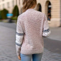 CHRISTMAS KNITWEAR  HALF TURTLENECK CHENILLE SNOWFLAKE SWEATER