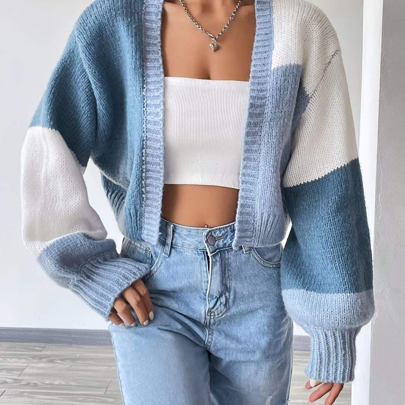 24 CARDIGAN SWEATER WOMEN S VERSATILE COLOR MATCHING CASUAL NICHE RETRO STRIPED LONG SLEEVE SWEATER COAT FOR WOMEN