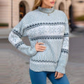 CHRISTMAS KNITWEAR  HALF TURTLENECK CHENILLE SNOWFLAKE SWEATER