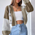 24 CARDIGAN SWEATER WOMEN S VERSATILE COLOR MATCHING CASUAL NICHE RETRO STRIPED LONG SLEEVE SWEATER COAT FOR WOMEN