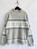 CHRISTMAS KNITWEAR  HALF TURTLENECK CHENILLE SNOWFLAKE SWEATER