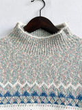 CHRISTMAS KNITWEAR  HALF TURTLENECK CHENILLE SNOWFLAKE SWEATER